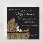 Luipaard Baby Meisje Douche Kaart (Achterkant)