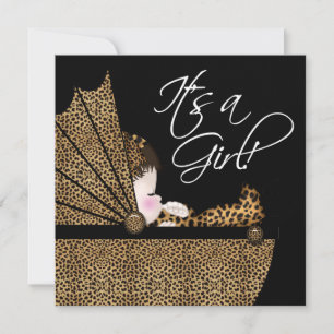 Luipaard Baby Meisje Shower Kaart