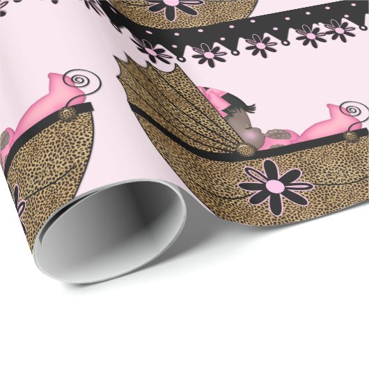 Luipaard Baby shower Cadeaupapier (Rol Hoek)