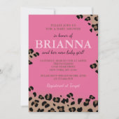 Luipaard Baby Shower of Verjaardagsfeestje Kaart (Voorkant)