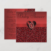 Luipaard Baby shower voor afdrukken en afdrukken Kaart (Voorkant / Achterkant)