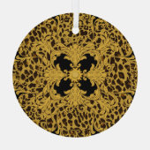 Luipaard Barok,  dierenprint Glas Ornament (Achterkant)