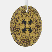 Luipaard Barok,  dierenprint Glas Ornament (Voorkant Rechts)