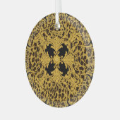 Luipaard Barok,  dierenprint Glas Ornament (Voorkant links)