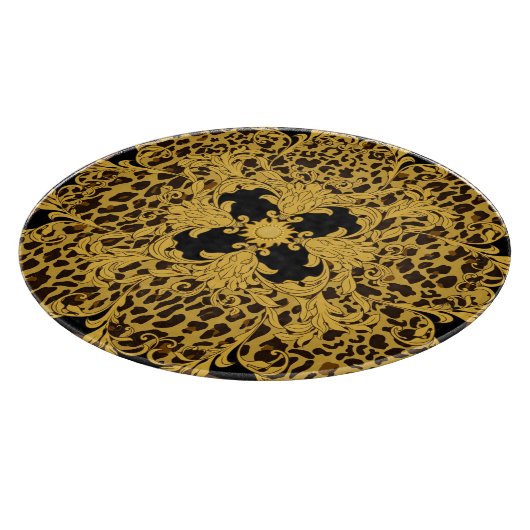 Luipaard Barok, dierenprint Snijplank (Hoek)