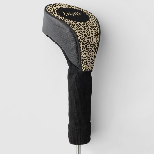 Luipaard beige patroon gepersonaliseerd Golf Head  Golfheadcover (Schuin)