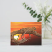 Luipaard bij zonsondergang briefkaart (Staand voorkant)