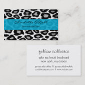 luipaard; blauw visitekaartje (Voorkant / Achterkant)