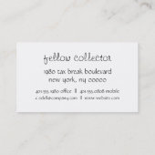 luipaard; blauw visitekaartje (Achterkant)