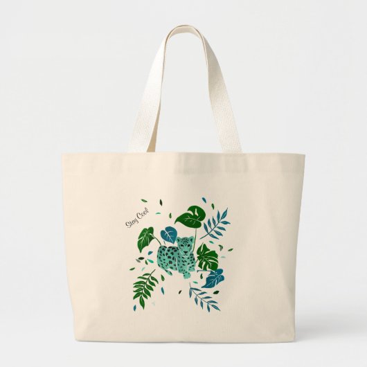 Luipaard Blijf koel Grote Tote Bag (Voorkant)