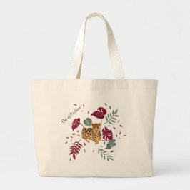Luipaard Blijf koel Grote Tote Bag