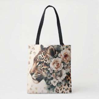 Luipaard bloem tote bag