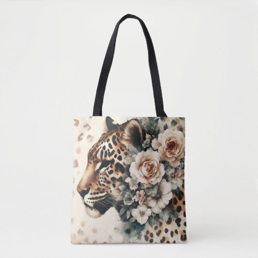 Luipaard bloem tote bag (Voorkant)