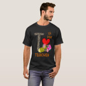 Luipaard Bloemen Potlood Leraar T-shirt (Voorkant volledig)