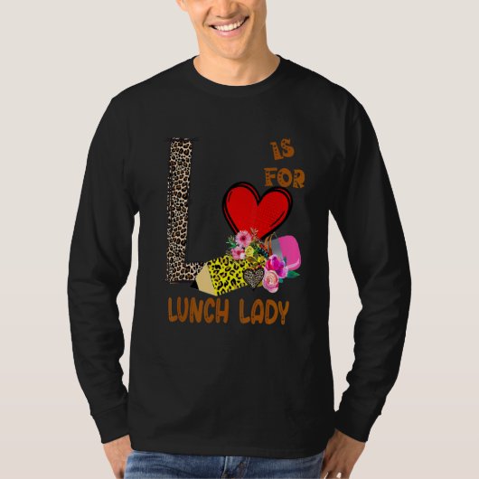 Luipaard Bloemen Potlood Lunch Dame T-shirt (Voorkant)