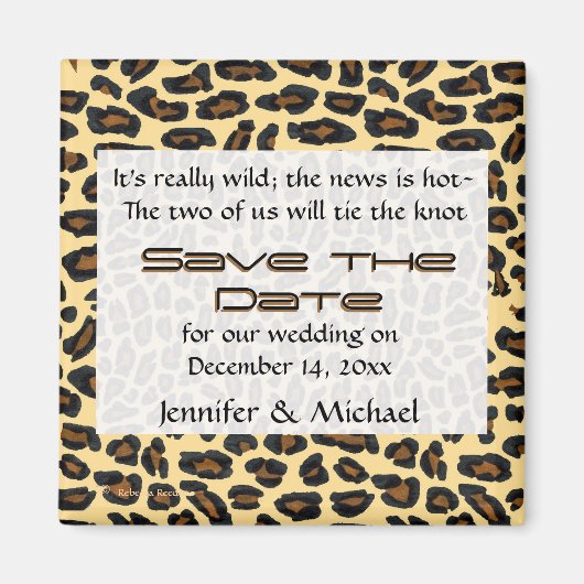 Luipaard Bont Bewaar de datum Magneet (Voorkant)