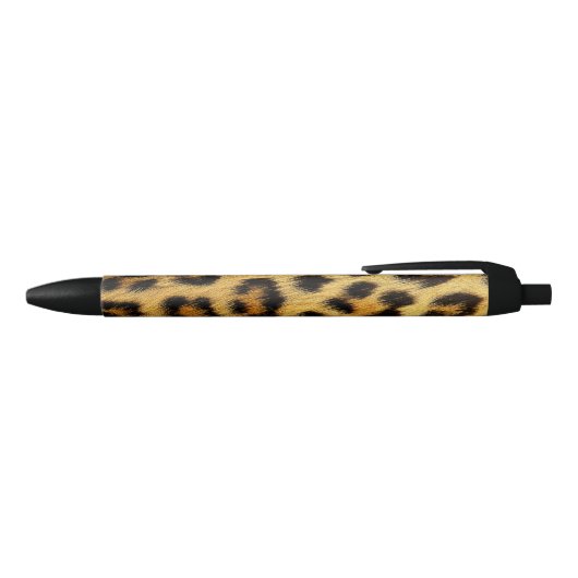 Luipaard Bont Luxe Rijk Trendy Mode Kat Cheetah Zwarte Inkt Pen (Bovenkant)