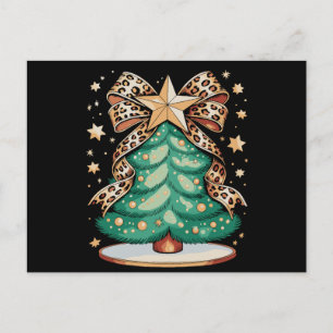 Luipaard Boog Kerstboom Glam Kerstmis Xmas Feestdagenkaart