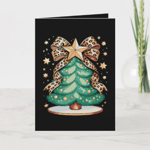 Luipaard Boog Kerstboom Glam Kerstmis Xmas Kaart