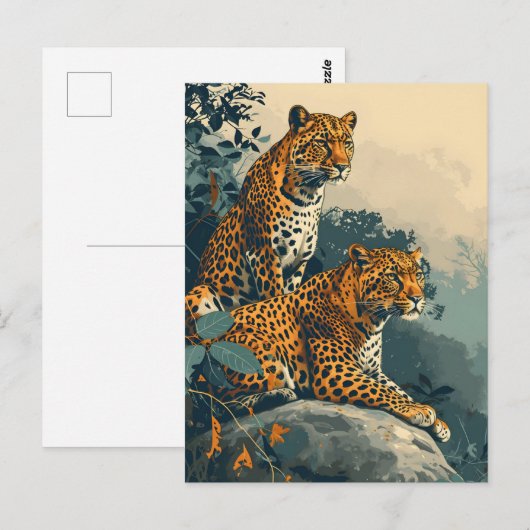  luipaard briefkaart (Voorkant / Achterkant)