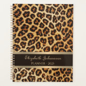 Luipaard bruin bronzen patroon gouden folie streep planner (Voorkant)