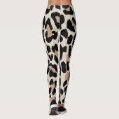 Luipaard bruine & zwarte huid print leggings (Achterkant)