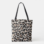 Luipaard bruine & zwarte huid print tote bag (Achterkant)