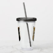Luipaard brullende aanvalskop acryl drinkbeker (Links)