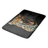 Luipaard brullende aanvalskop badmat (Gekanteld)