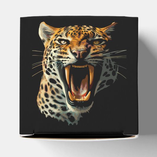 Luipaard brullende aanvalskop bedankdoosjes (Bovenkant)