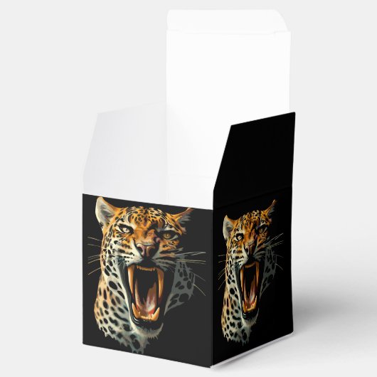 Luipaard brullende aanvalskop bedankdoosjes (Geopend)