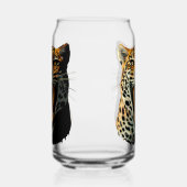 Luipaard brullende aanvalskop blikvorm glas (Links)