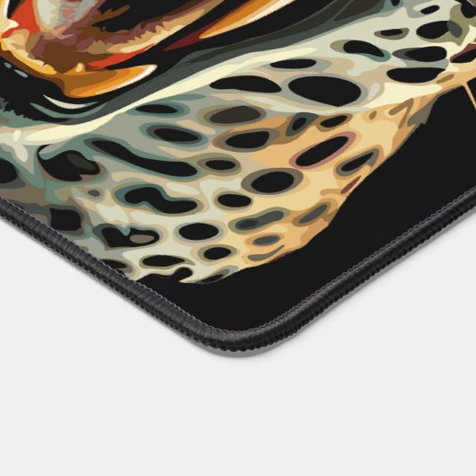 Luipaard brullende aanvalskop bureaumat (Hoek)