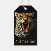 Luipaard brullende aanvalskop cadeaulabel (Voorkant)