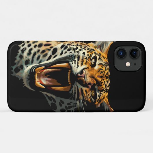 Luipaard brullende aanvalskop Case-Mate iPhone case (Achterkant (horizontaal))