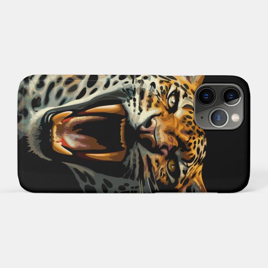 Luipaard brullende aanvalskop Case-Mate iPhone case (Achterkant (horizontaal))