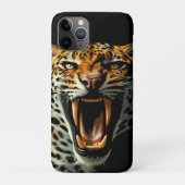 Luipaard brullende aanvalskop Case-Mate iPhone case (Achterkant)