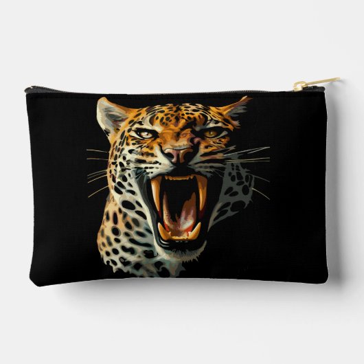 Luipaard brullende aanvalskop etui (Achterkant)