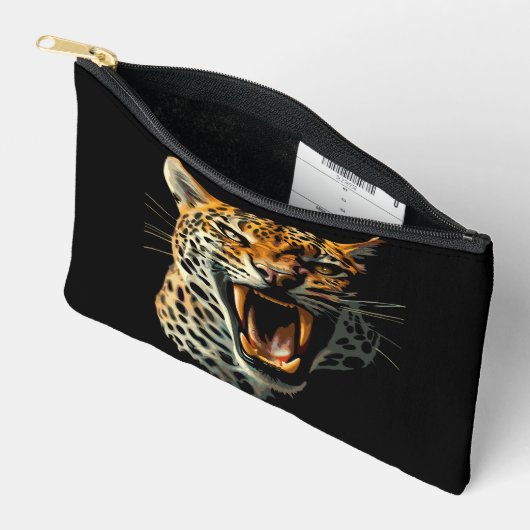 Luipaard brullende aanvalskop etui (Open)