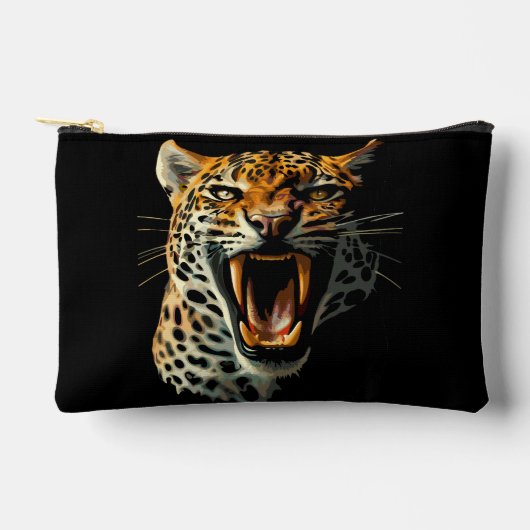 Luipaard brullende aanvalskop etui (Voorkant)