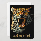 Luipaard brullende aanvalskop feestdagenkaart (Voorkant / Achterkant)