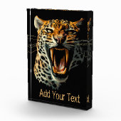 Luipaard brullende aanvalskop fotoblokken (Rechts)
