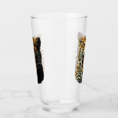 Luipaard brullende aanvalskop glas (Links)