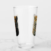 Luipaard brullende aanvalskop glas (Rechts)
