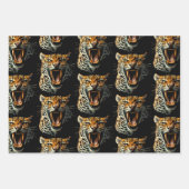 Luipaard brullende aanvalskop inpakpapier vel (Voorkant 3)