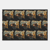 Luipaard brullende aanvalskop inpakpapier vel (Voorkant 2)