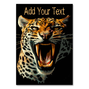 Luipaard brullende aanvalskop kaart