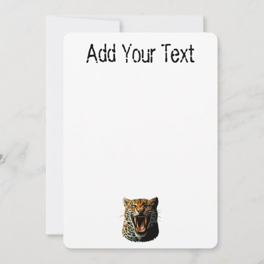 Luipaard brullende aanvalskop kaart (Achterkant)