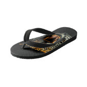 Luipaard brullende aanvalskop kinder teenslippers (Schuin)