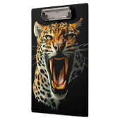 Luipaard brullende aanvalskop klembord (Links)